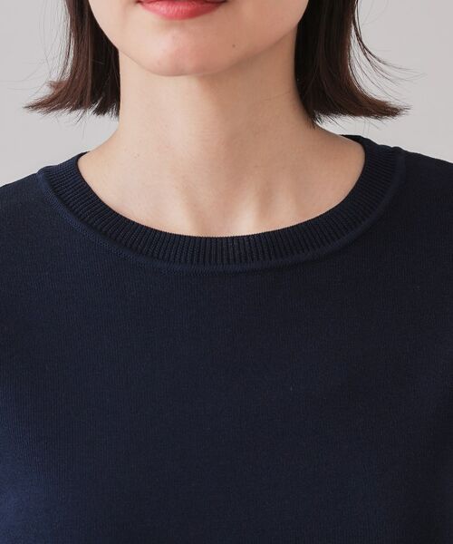 OPAQUE.CLIP / オペーク ドット クリップ カットソー | 配色ペプラムドッキングニット【洗濯機洗い可】 | 詳細16