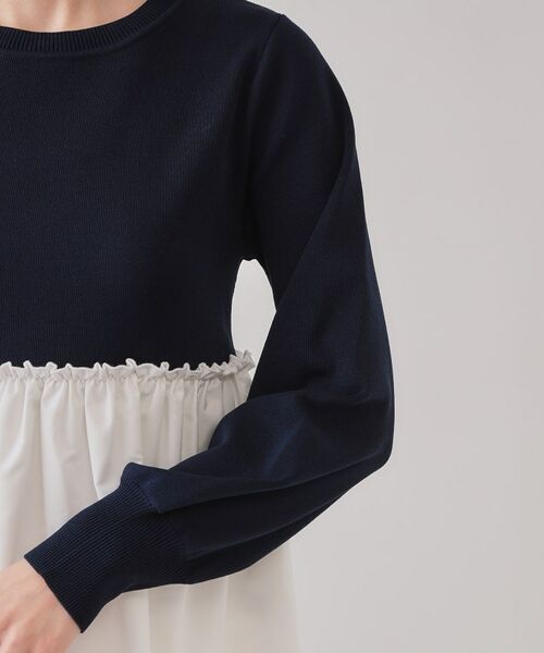 OPAQUE.CLIP / オペーク ドット クリップ カットソー | 配色ペプラムドッキングニット【洗濯機洗い可】 | 詳細17
