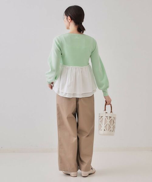 OPAQUE.CLIP / オペーク ドット クリップ カットソー | 配色ペプラムドッキングニット【洗濯機洗い可】 | 詳細7