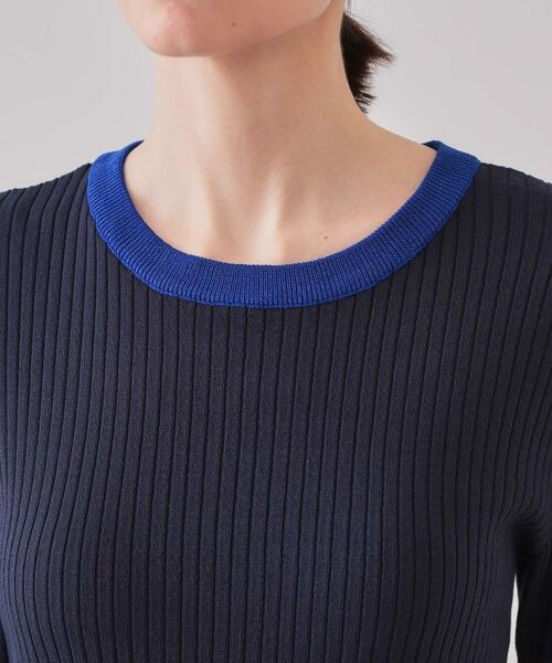 OPAQUE.CLIP / オペーク ドット クリップ ニット・セーター | 配色フレアスリーブワイドリブニット【洗濯機洗い可】 | 詳細16