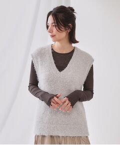 OPAQUE.CLIP / オペーク ドット クリップ ベスト | 《andGIRL掲載》ラメシャギーニットベスト【洗濯機洗い可/抗ピル】