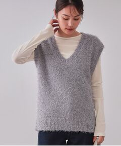 OPAQUE.CLIP / オペーク ドット クリップ ベスト | 《andGIRL掲載》ラメシャギーニットベスト【洗濯機洗い可/抗ピル】