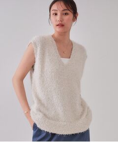 OPAQUE.CLIP / オペーク ドット クリップ ベスト | 《andGIRL掲載》ラメシャギーニットベスト【洗濯機洗い可/抗ピル】