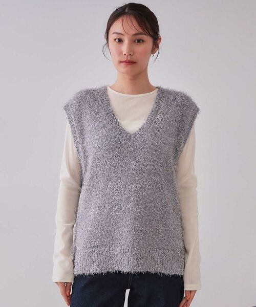 OPAQUE.CLIP / オペーク ドット クリップ ベスト | 《andGIRL掲載》ラメシャギーニットベスト【洗濯機洗い可/抗ピル】 | 詳細13