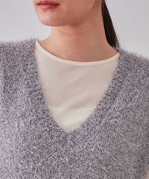 OPAQUE.CLIP / オペーク ドット クリップ ベスト | 《andGIRL掲載》ラメシャギーニットベスト【洗濯機洗い可/抗ピル】 | 詳細16