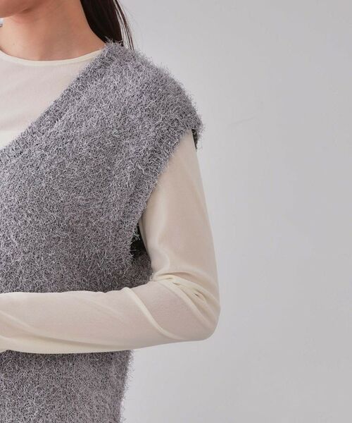 OPAQUE.CLIP / オペーク ドット クリップ ベスト | 《andGIRL掲載》ラメシャギーニットベスト【洗濯機洗い可/抗ピル】 | 詳細17