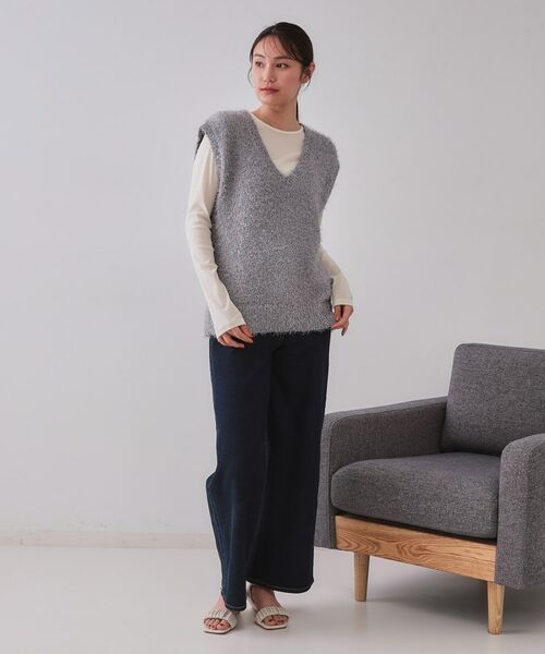 OPAQUE.CLIP / オペーク ドット クリップ ベスト | 《andGIRL掲載》ラメシャギーニットベスト【洗濯機洗い可/抗ピル】 | 詳細2