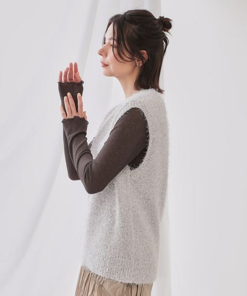 OPAQUE.CLIP / オペーク ドット クリップ ベスト | 《andGIRL掲載》ラメシャギーニットベスト【洗濯機洗い可/抗ピル】 | 詳細9