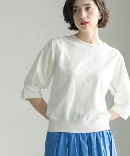 OPAQUE.CLIP / オペーク ドット クリップ ニット・セーター | フハクスリーブドッキングニット【洗濯機洗い可】 | 詳細1