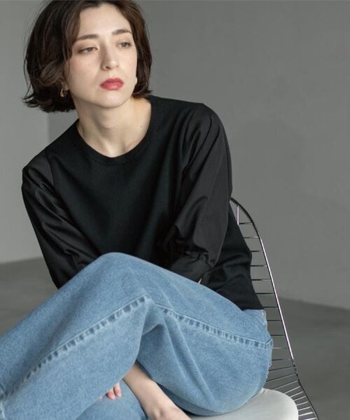 OPAQUE.CLIP / オペーク ドット クリップ ニット・セーター | フハクスリーブドッキングニット【洗濯機洗い可】 | 詳細11