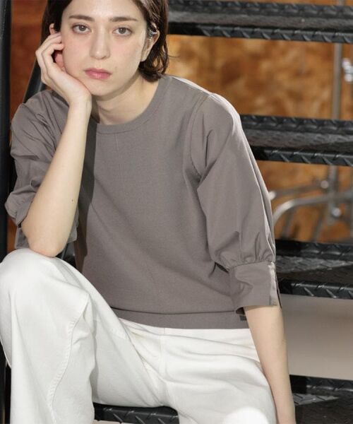 OPAQUE.CLIP / オペーク ドット クリップ ニット・セーター | フハクスリーブドッキングニット【洗濯機洗い可】 | 詳細14