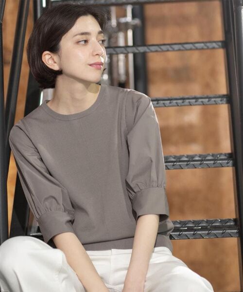 OPAQUE.CLIP / オペーク ドット クリップ ニット・セーター | フハクスリーブドッキングニット【洗濯機洗い可】 | 詳細16