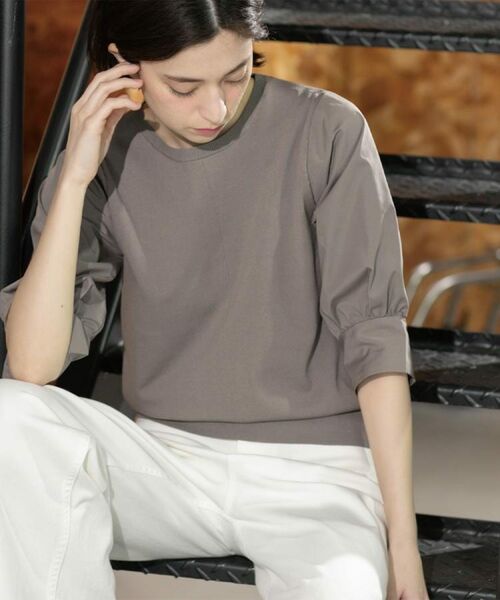 OPAQUE.CLIP / オペーク ドット クリップ ニット・セーター | フハクスリーブドッキングニット【洗濯機洗い可】 | 詳細17