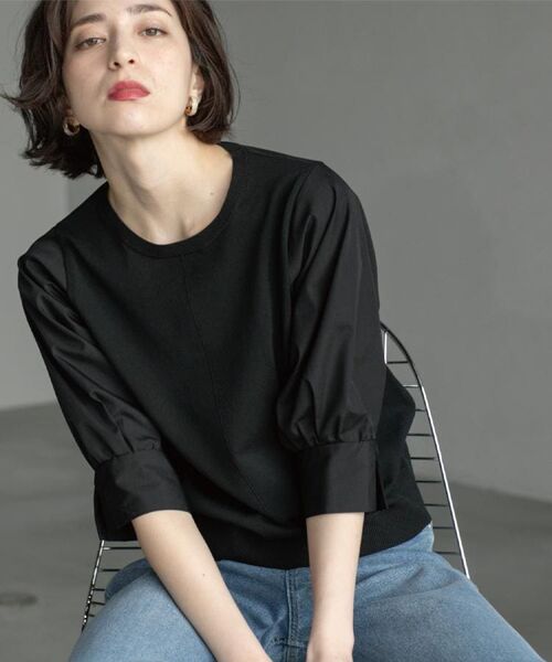 OPAQUE.CLIP / オペーク ドット クリップ ニット・セーター | フハクスリーブドッキングニット【洗濯機洗い可】 | 詳細8