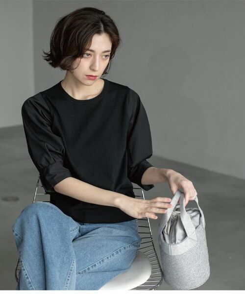 OPAQUE.CLIP / オペーク ドット クリップ ニット・セーター | フハクスリーブドッキングニット【洗濯機洗い可】 | 詳細9