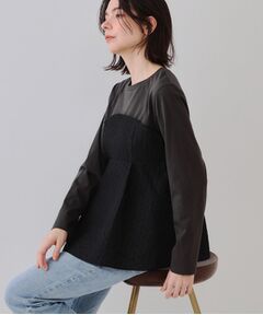 OPAQUE.CLIP / オペーク ドット クリップ カットソー | ジャカードビスチェドッキングトップス【洗濯機洗い可】