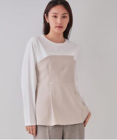 OPAQUE.CLIP / オペーク ドット クリップ カットソー | ベルト付ビスチェドッキングカットソー【洗濯機洗い可】