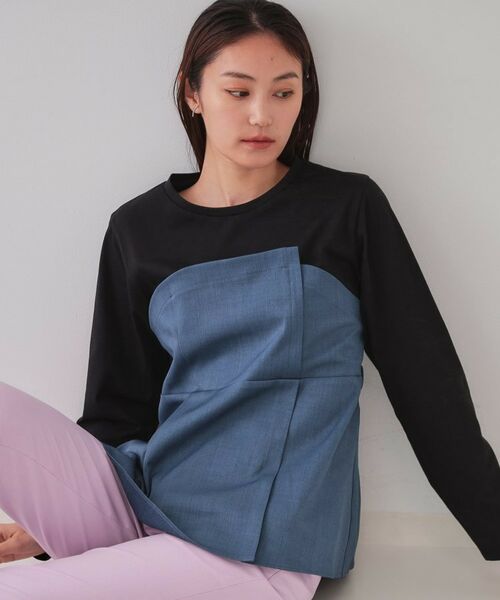 OPAQUE.CLIP / オペーク ドット クリップ カットソー | ベルト付ビスチェドッキングカットソー【洗濯機洗い可】 | 詳細11