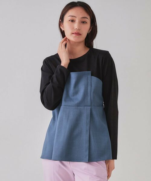 OPAQUE.CLIP / オペーク ドット クリップ カットソー | ベルト付ビスチェドッキングカットソー【洗濯機洗い可】 | 詳細12