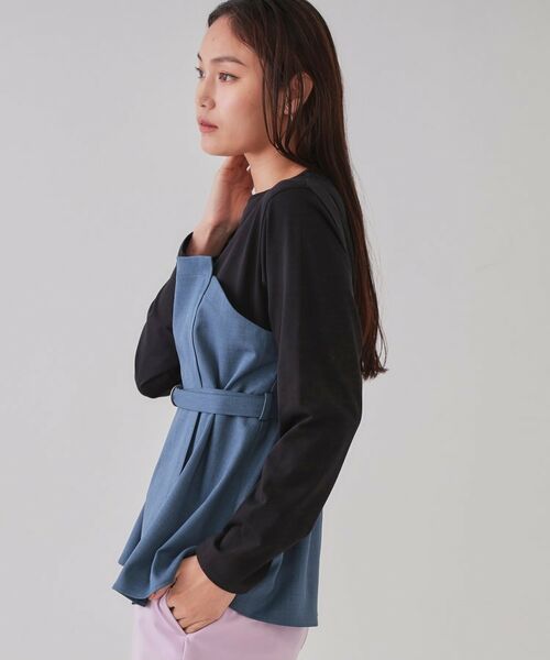 OPAQUE.CLIP / オペーク ドット クリップ カットソー | ベルト付ビスチェドッキングカットソー【洗濯機洗い可】 | 詳細13