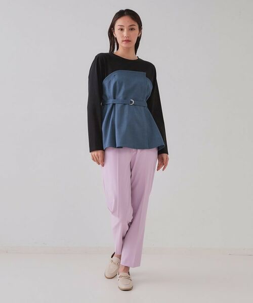 OPAQUE.CLIP / オペーク ドット クリップ カットソー | ベルト付ビスチェドッキングカットソー【洗濯機洗い可】 | 詳細15