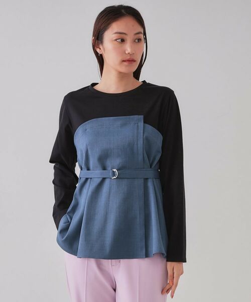 OPAQUE.CLIP / オペーク ドット クリップ カットソー | ベルト付ビスチェドッキングカットソー【洗濯機洗い可】 | 詳細17