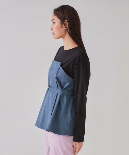 OPAQUE.CLIP / オペーク ドット クリップ カットソー | ベルト付ビスチェドッキングカットソー【洗濯機洗い可】 | 詳細18