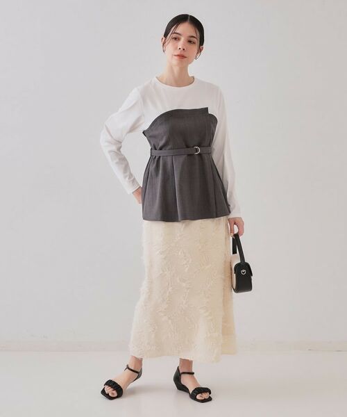 OPAQUE.CLIP / オペーク ドット クリップ カットソー | ベルト付ビスチェドッキングカットソー【洗濯機洗い可】 | 詳細2