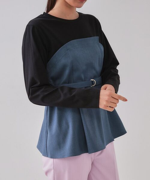 OPAQUE.CLIP / オペーク ドット クリップ カットソー | ベルト付ビスチェドッキングカットソー【洗濯機洗い可】 | 詳細21