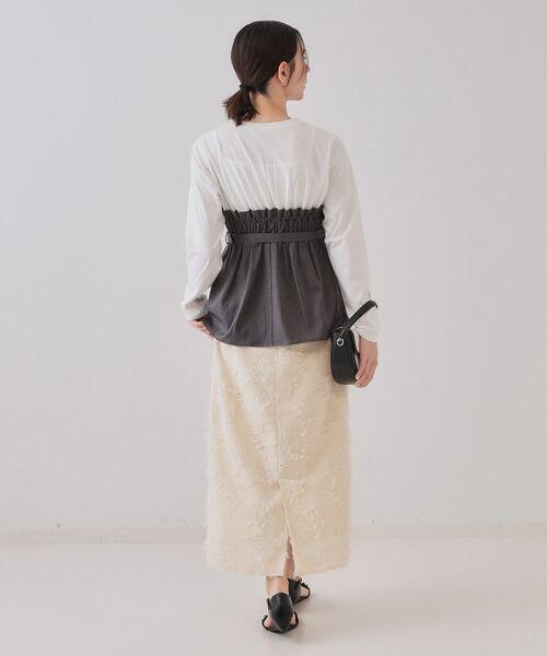 OPAQUE.CLIP / オペーク ドット クリップ カットソー | ベルト付ビスチェドッキングカットソー【洗濯機洗い可】 | 詳細3