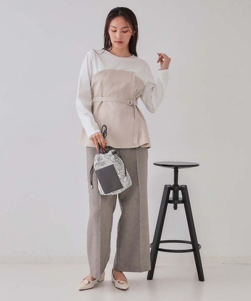 OPAQUE.CLIP / オペーク ドット クリップ カットソー | ベルト付ビスチェドッキングカットソー【洗濯機洗い可】 | 詳細6