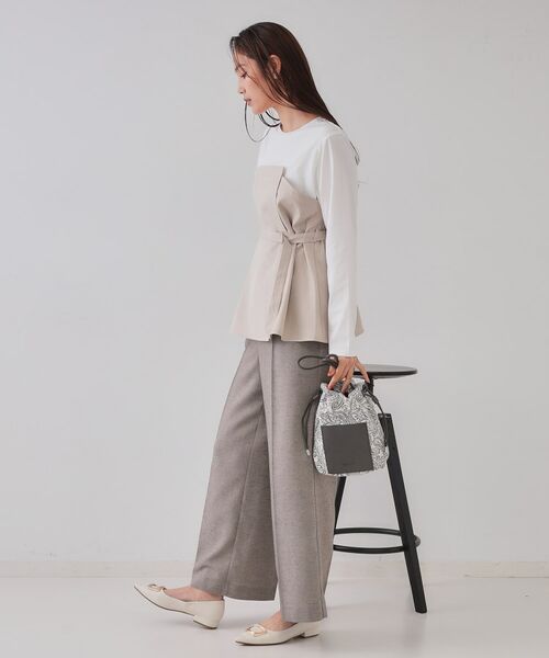 OPAQUE.CLIP / オペーク ドット クリップ カットソー | ベルト付ビスチェドッキングカットソー【洗濯機洗い可】 | 詳細7