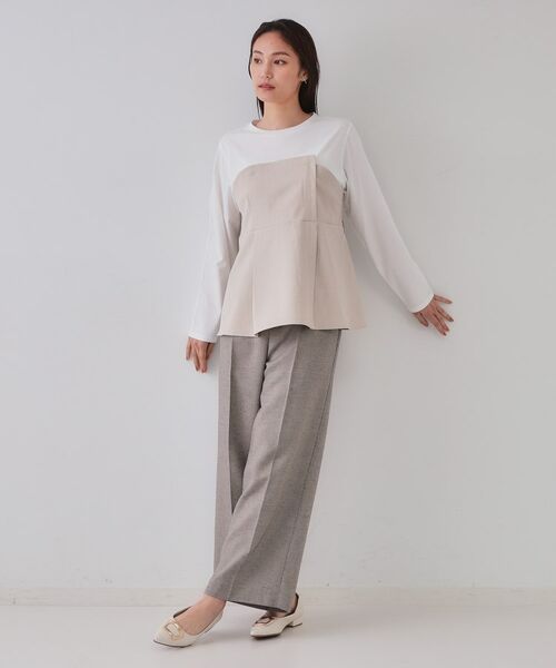 OPAQUE.CLIP / オペーク ドット クリップ カットソー | ベルト付ビスチェドッキングカットソー【洗濯機洗い可】 | 詳細8