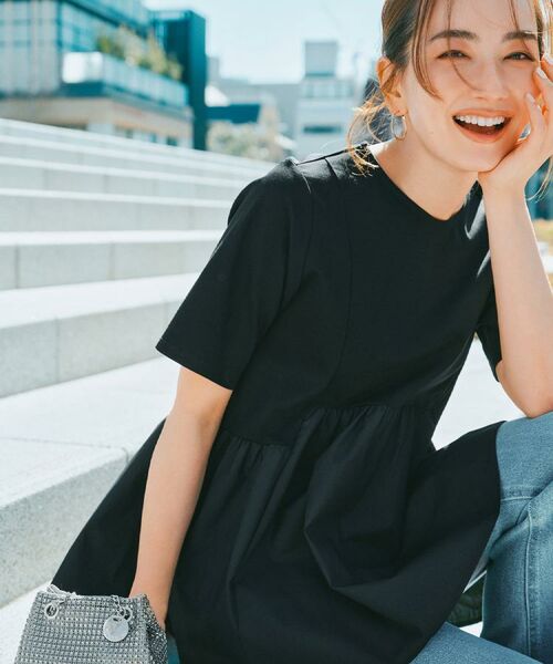 OPAQUE.CLIP / オペーク ドット クリップ カットソー | ペプラムドッキングカットソー【洗濯機洗い可】 | 詳細1