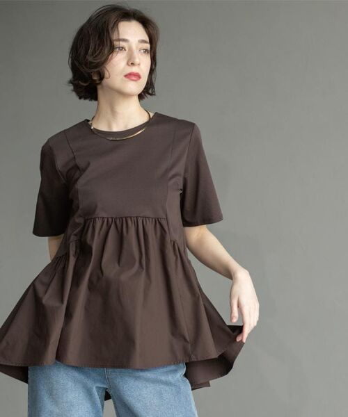 OPAQUE.CLIP / オペーク ドット クリップ カットソー | ペプラムドッキングカットソー【洗濯機洗い可】 | 詳細11