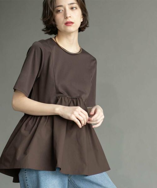 OPAQUE.CLIP / オペーク ドット クリップ カットソー | ペプラムドッキングカットソー【洗濯機洗い可】 | 詳細12