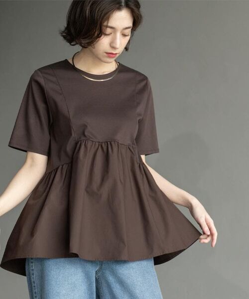 OPAQUE.CLIP / オペーク ドット クリップ カットソー | ペプラムドッキングカットソー【洗濯機洗い可】 | 詳細13