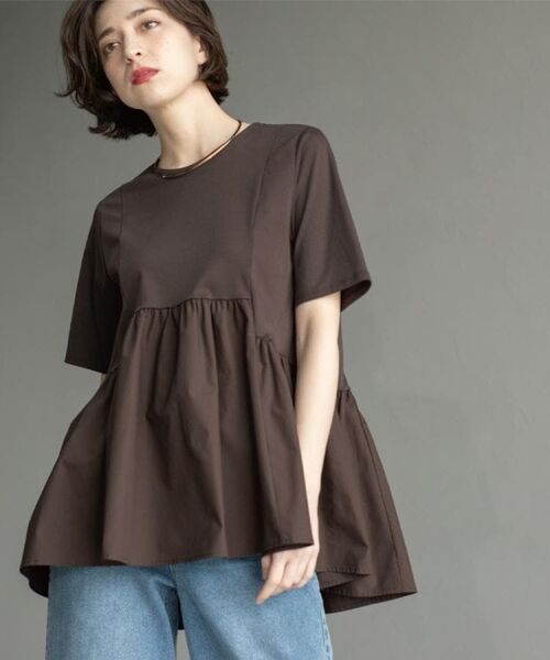 OPAQUE.CLIP / オペーク ドット クリップ カットソー | ペプラムドッキングカットソー【洗濯機洗い可】 | 詳細14