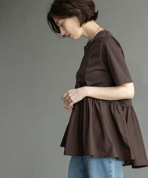 OPAQUE.CLIP / オペーク ドット クリップ カットソー | ペプラムドッキングカットソー【洗濯機洗い可】 | 詳細15