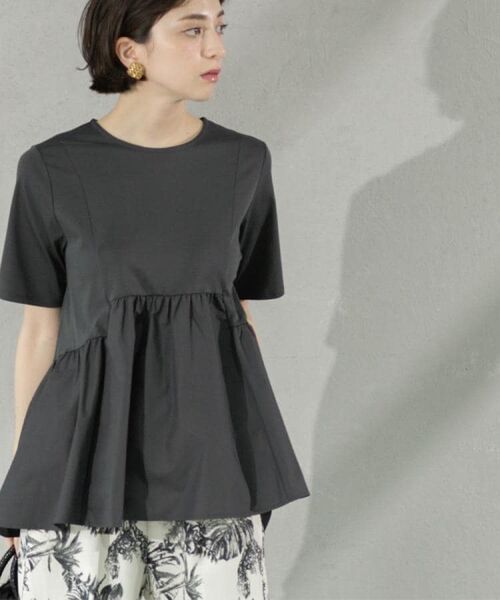 OPAQUE.CLIP / オペーク ドット クリップ カットソー | ペプラムドッキングカットソー【洗濯機洗い可】 | 詳細18