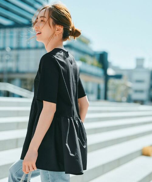 OPAQUE.CLIP / オペーク ドット クリップ カットソー | ペプラムドッキングカットソー【洗濯機洗い可】 | 詳細2