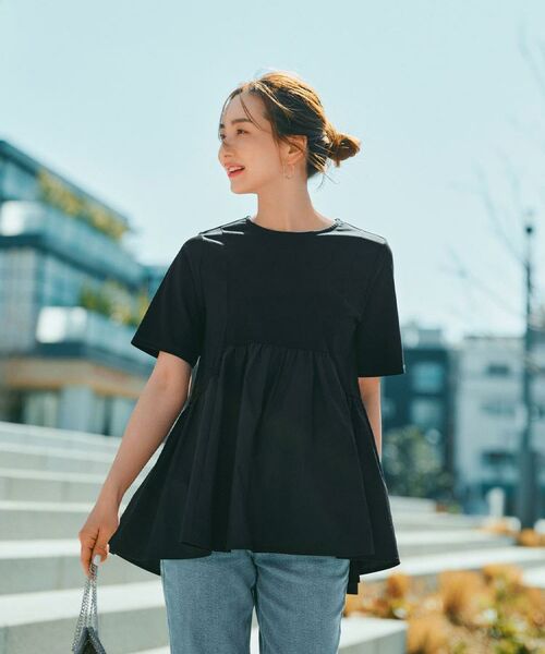 OPAQUE.CLIP / オペーク ドット クリップ カットソー | ペプラムドッキングカットソー【洗濯機洗い可】 | 詳細3