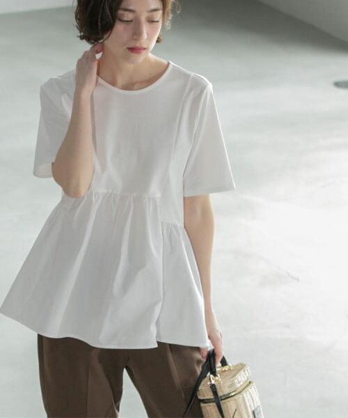 OPAQUE.CLIP / オペーク ドット クリップ カットソー | ペプラムドッキングカットソー【洗濯機洗い可】 | 詳細7