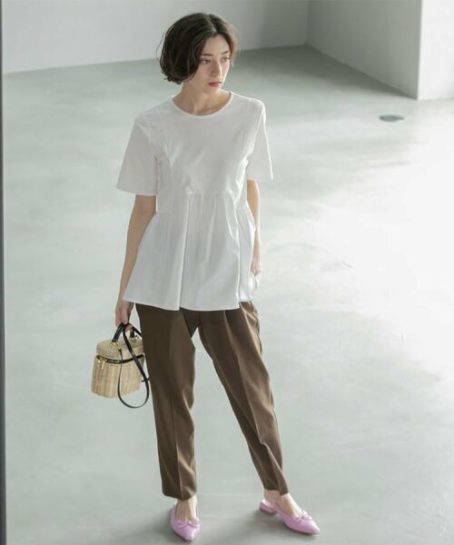 OPAQUE.CLIP / オペーク ドット クリップ カットソー | ペプラムドッキングカットソー【洗濯機洗い可】 | 詳細9