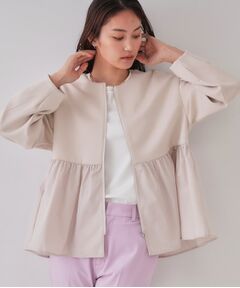 OPAQUE.CLIP / オペーク ドット クリップ カーディガン・ボレロ | ペプラムドッキングZIPカーディガン【洗濯機洗い可】