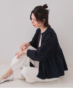 OPAQUE.CLIP / オペーク ドット クリップ カーディガン・ボレロ | ペプラムドッキングZIPカーディガン【洗濯機洗い可】