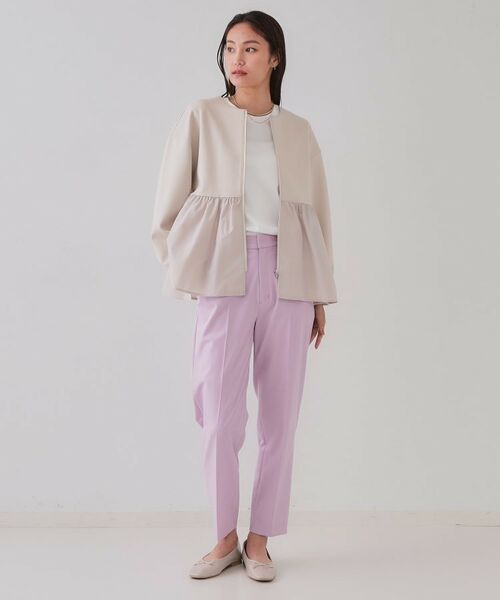 OPAQUE.CLIP / オペーク ドット クリップ カーディガン・ボレロ | ペプラムドッキングZIPカーディガン【洗濯機洗い可】 | 詳細10