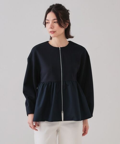 OPAQUE.CLIP / オペーク ドット クリップ カーディガン・ボレロ | ペプラムドッキングZIPカーディガン【洗濯機洗い可】 | 詳細13