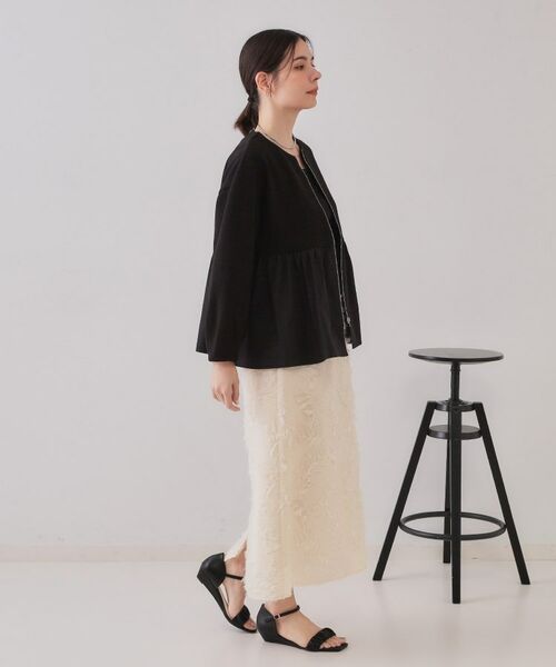 OPAQUE.CLIP / オペーク ドット クリップ カーディガン・ボレロ | ペプラムドッキングZIPカーディガン【洗濯機洗い可】 | 詳細2