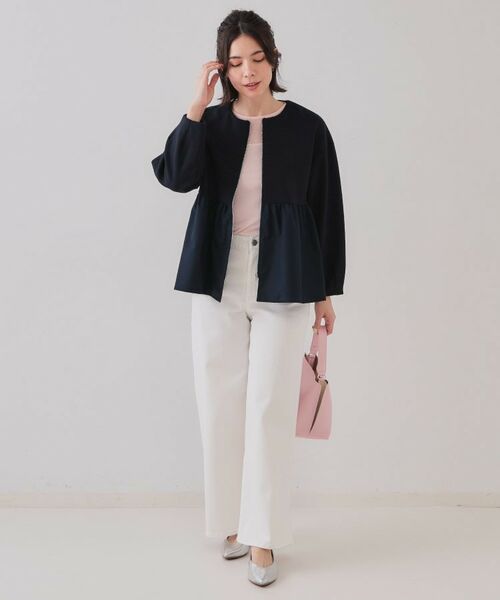 OPAQUE.CLIP / オペーク ドット クリップ カーディガン・ボレロ | ペプラムドッキングZIPカーディガン【洗濯機洗い可】 | 詳細6